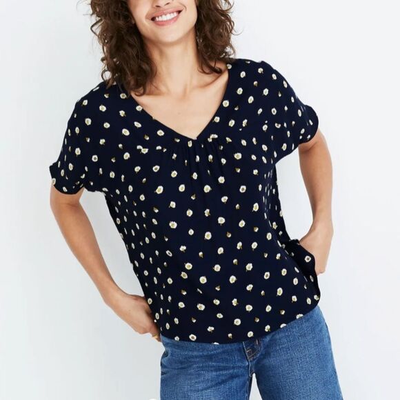 Madewell Rhyme Top in Daisy Dots - Picture 1 of 7
